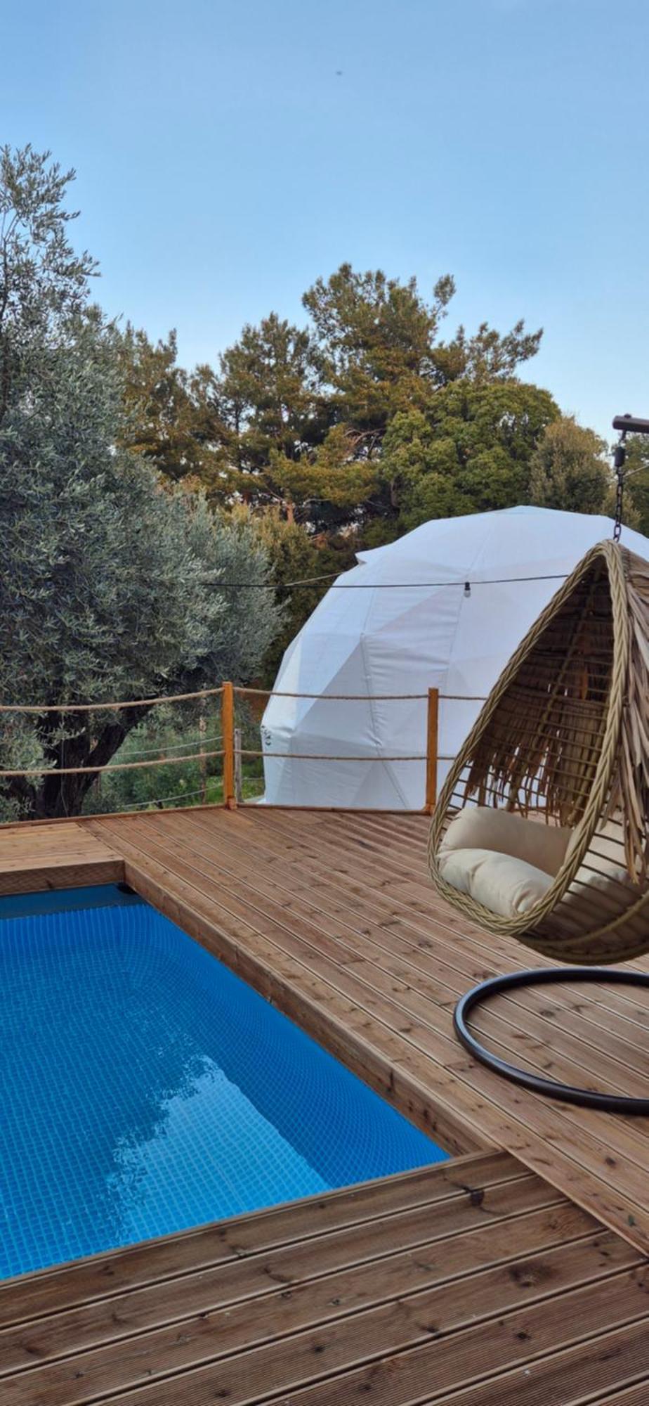 Luxury Dome Tents Ikaria Ap'Esso2 Raches  Bagian luar foto